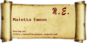 Maletta Emese névjegykártya